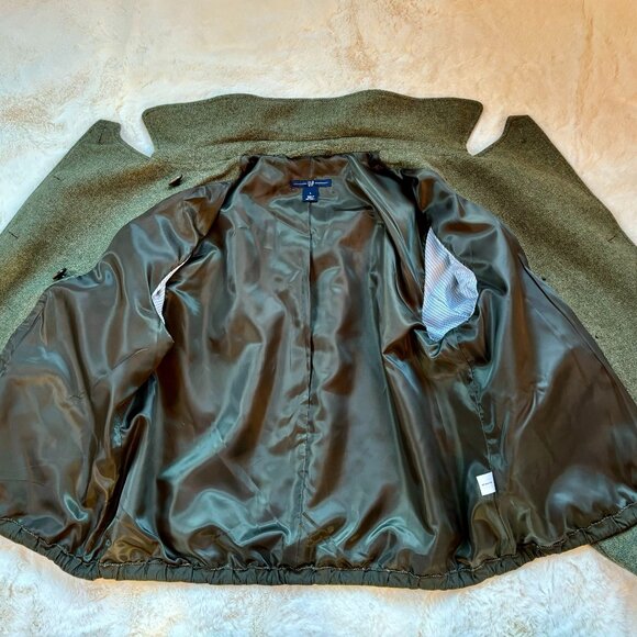 Gap Women's 100% Wool Olive Green Tweed Jacket, Size: L - Picture 11 of 16